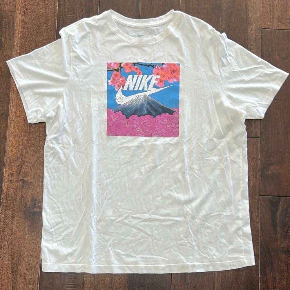Nike Gray Tee with Logo Print